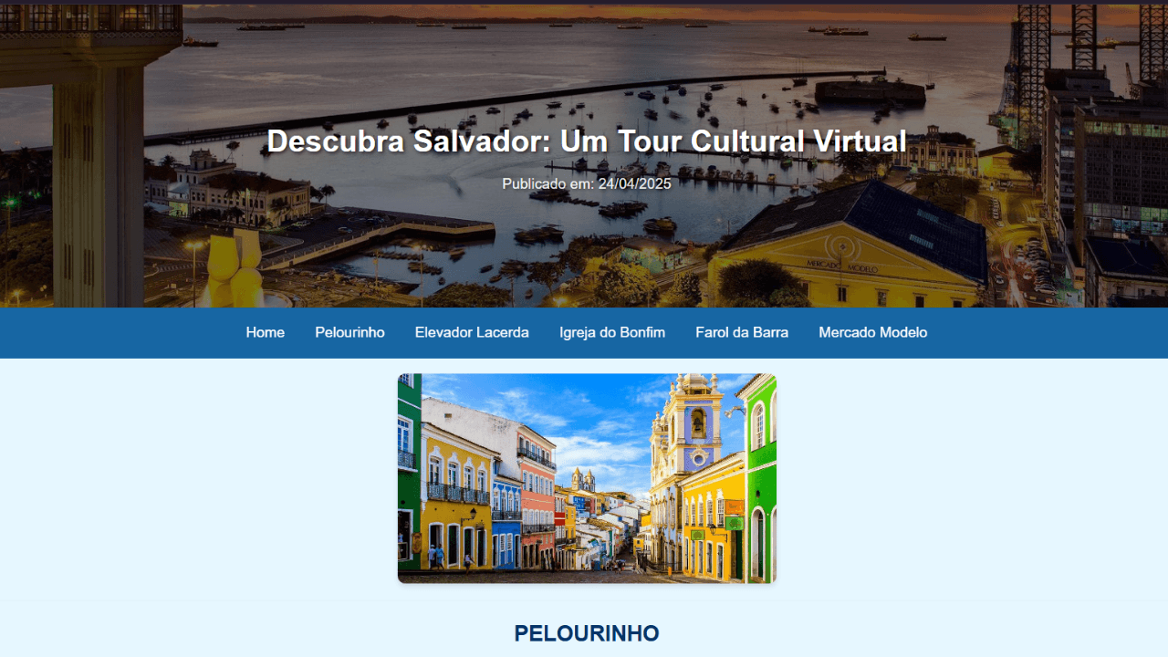 Tela do projeto Tour Cultural Virtual